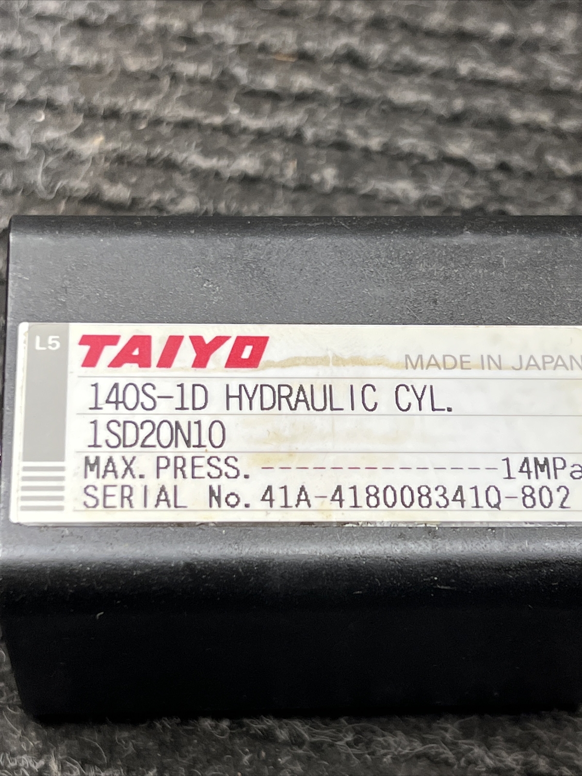 NOS Taiyo 140S-1D Hydraulic Cylinder 14mpa