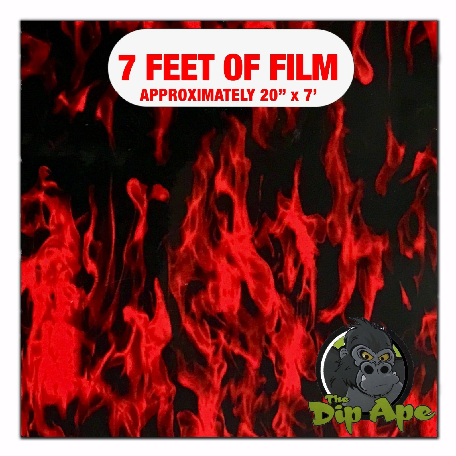 Hydrographic film Red Flames Fire hydro dipping 7′ x 20″ hydro dip