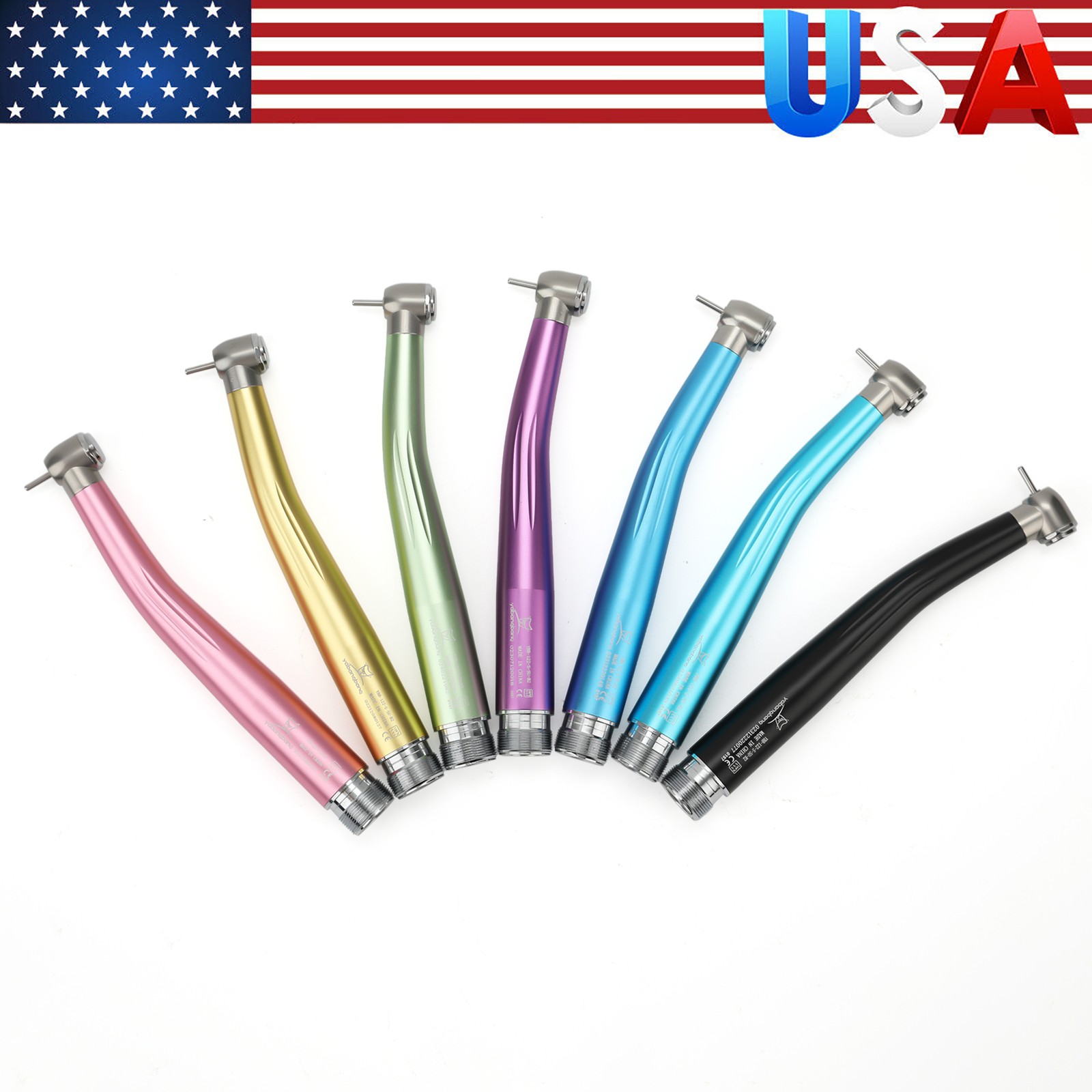 7 Color NSK PANA MAX Style Dental High Speed Handpiece Turbine Push Button 2Hole