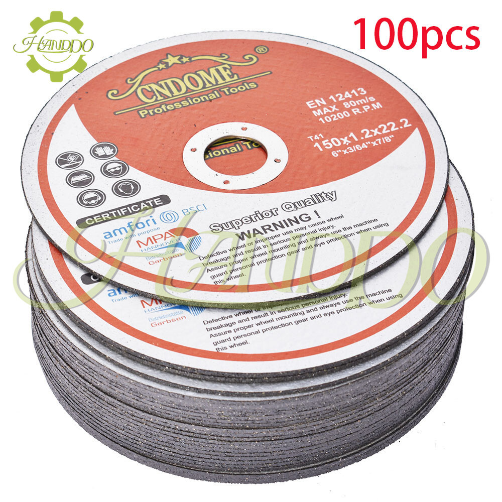 Pack 100 6″x.045″x7/8″ Cut-off Wheel – Metal & Stainless Steel Cutting Discs