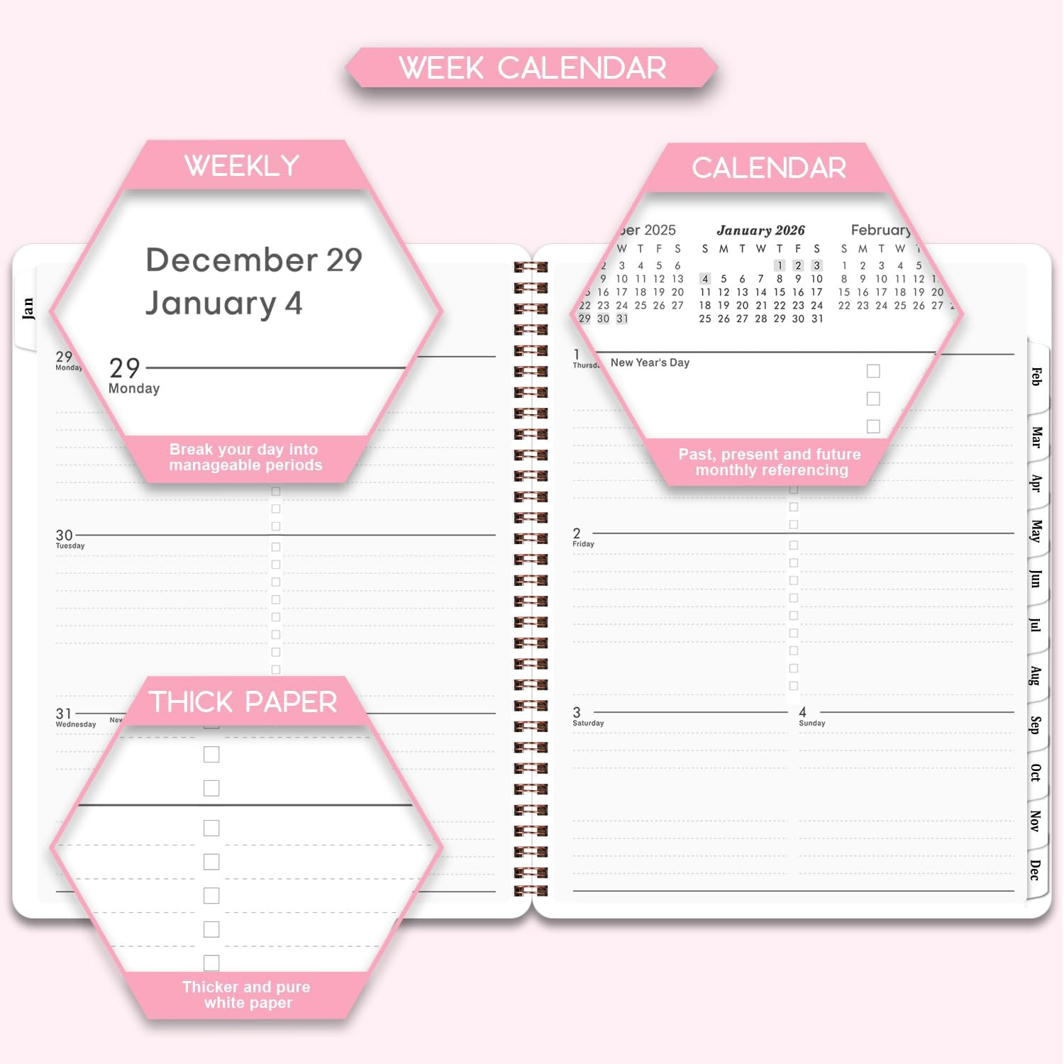 2026 Planner – Jan. 2026 – Dec. 2026, 8″ x 10″, 2026 Planner Weekly and Monthly
