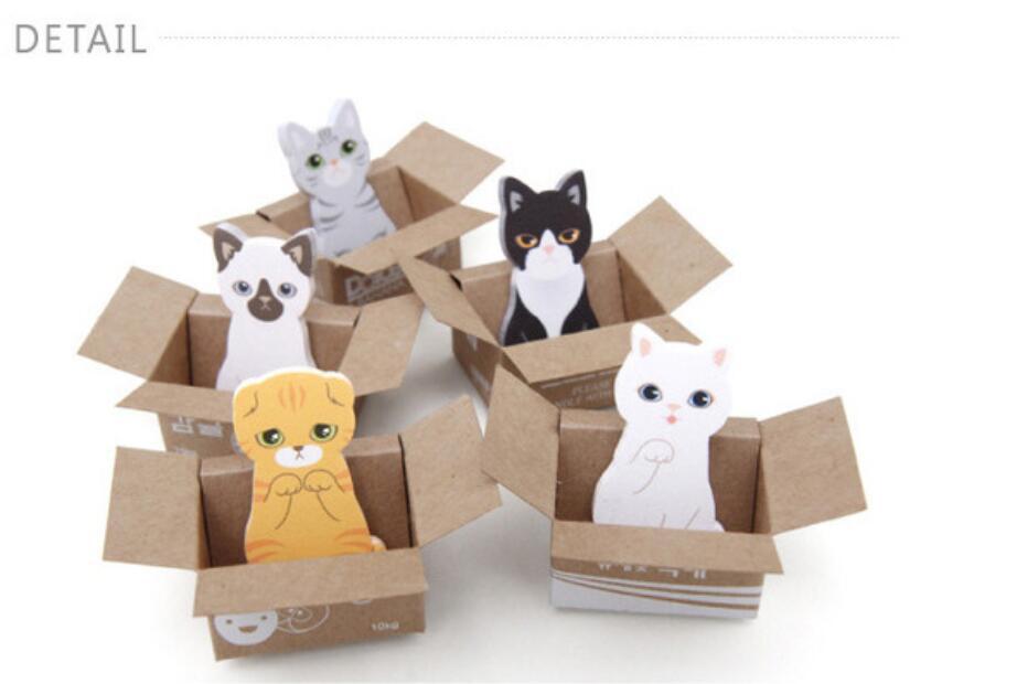 150 Sheets/5 Pads Cat Sticker Bookmark Marker Memo Post Flags Sticky Notes Pads