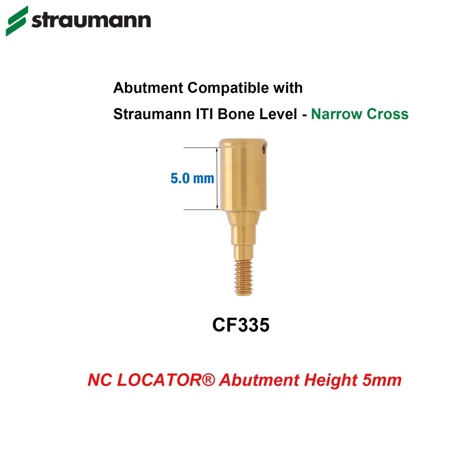 Dental Overdenture Locator Ti Abutment For Straumann Bone level Crossfit NC RC