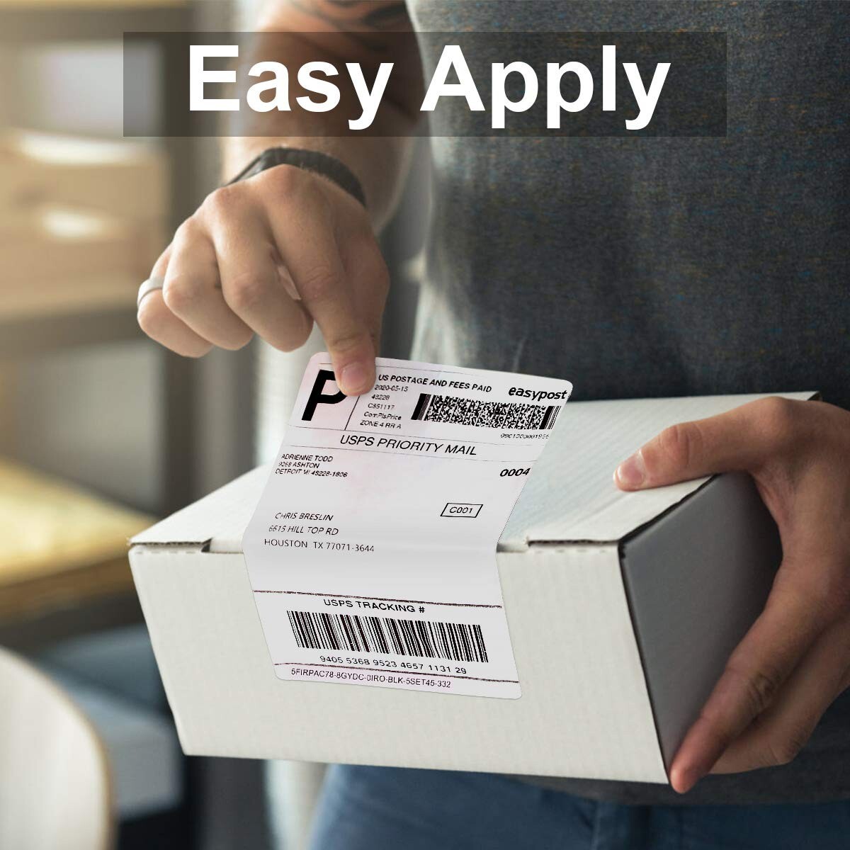 4 Rolls 500/Roll 4″ x 6″ Direct Thermal Shipping Labels for Zebra GX420D LP-2442