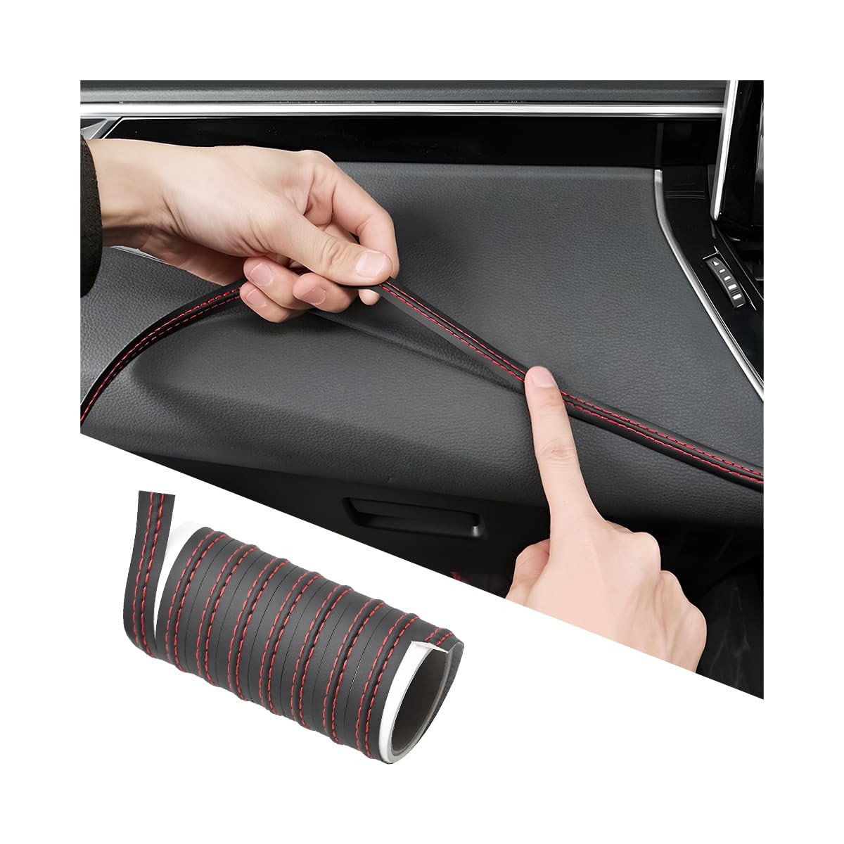 BESULEN 9.84FT(3M) Automobile Interior Trim Strip Leather Decorative Line, Car..