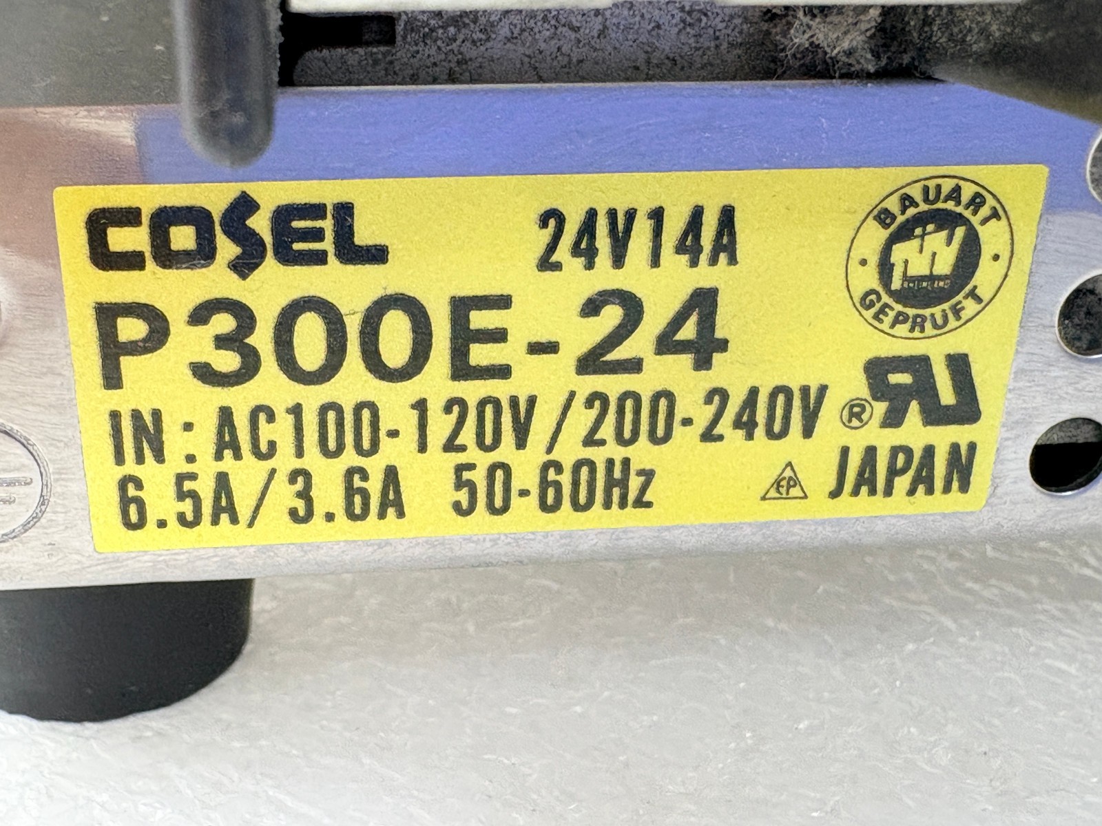 Pre Owned | Cosel P300E-24 AC100-120V / 200-240V Power Supply Only – Silver