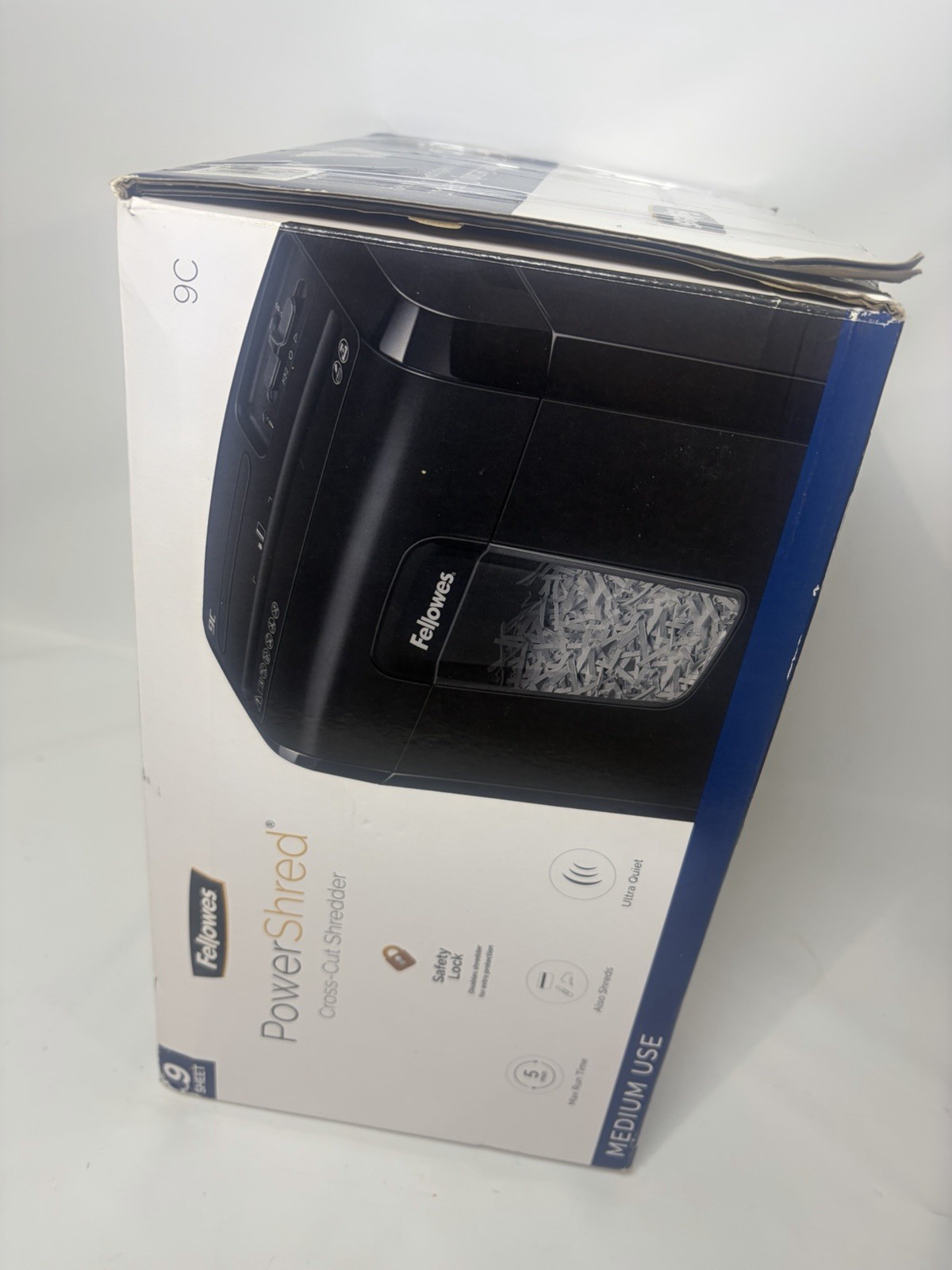 Fellowes Powershred 9C 9 Sheet Cross Cut Paper Shredder New open box