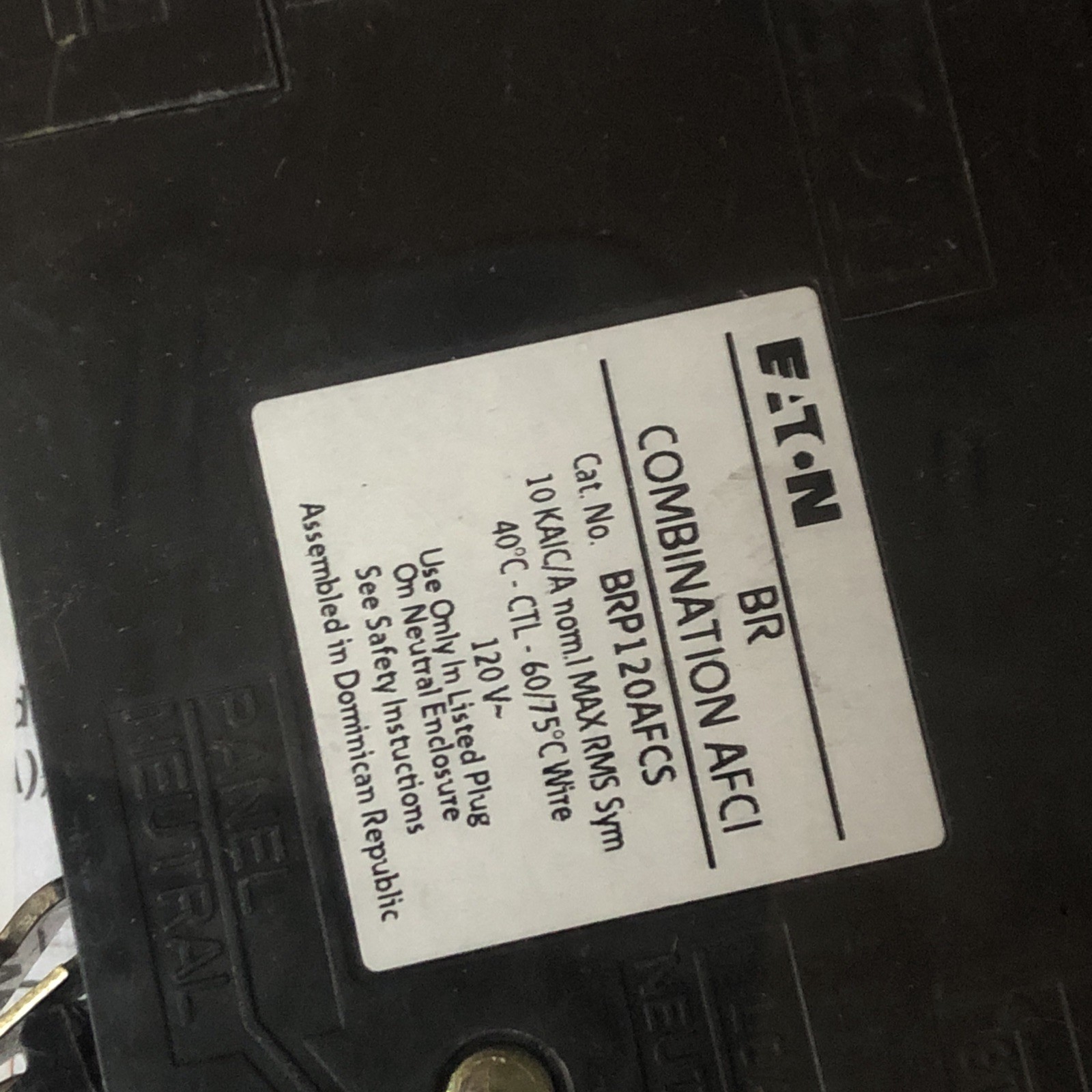 Eaton 20-amp 1-Pole Afci Plug-on Neutral Circuit Breaker BRP120AFCS 2-Pack New