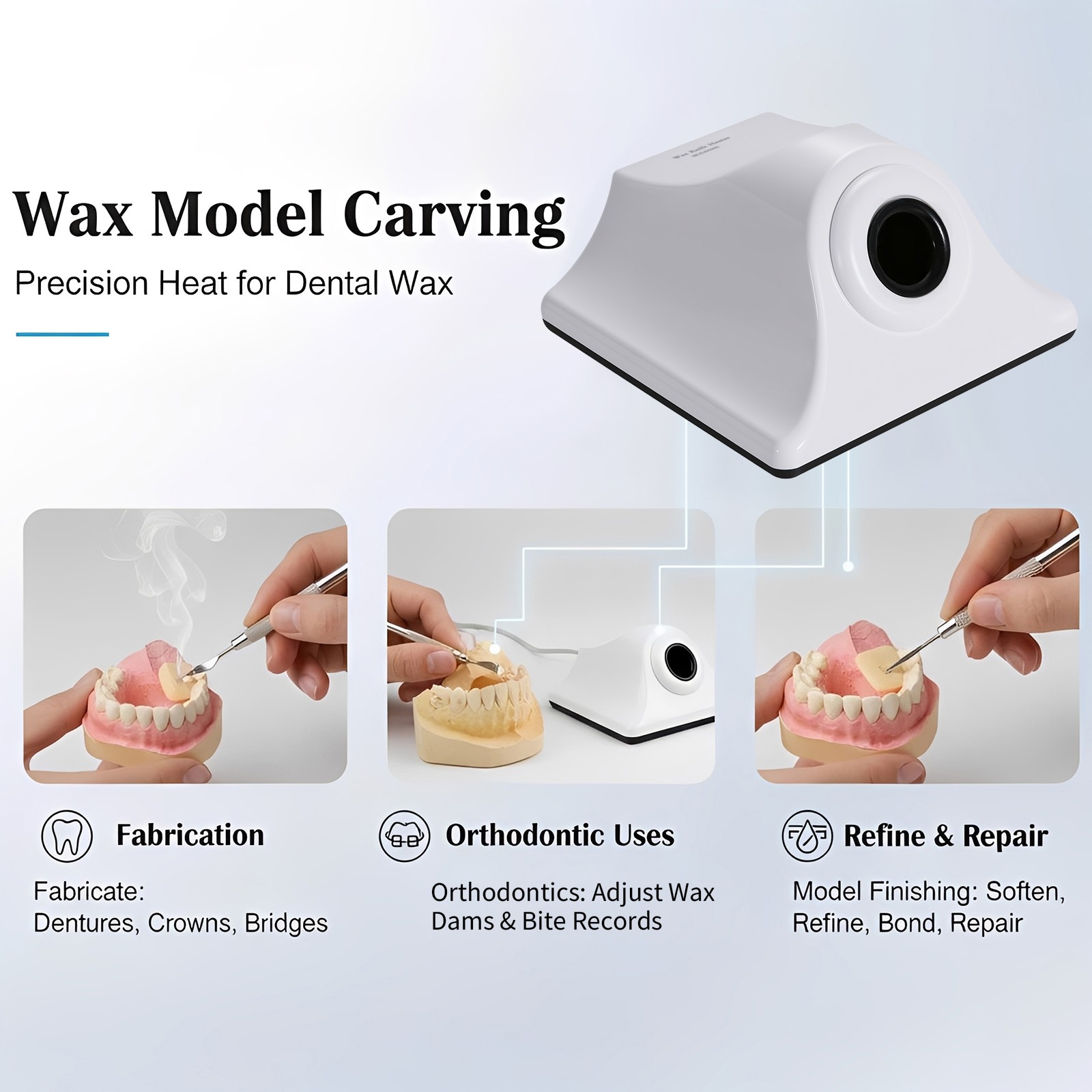 Dental Induction Wax Knife Spoon Heater Wax Carving Bonding Tools Rapid Heating