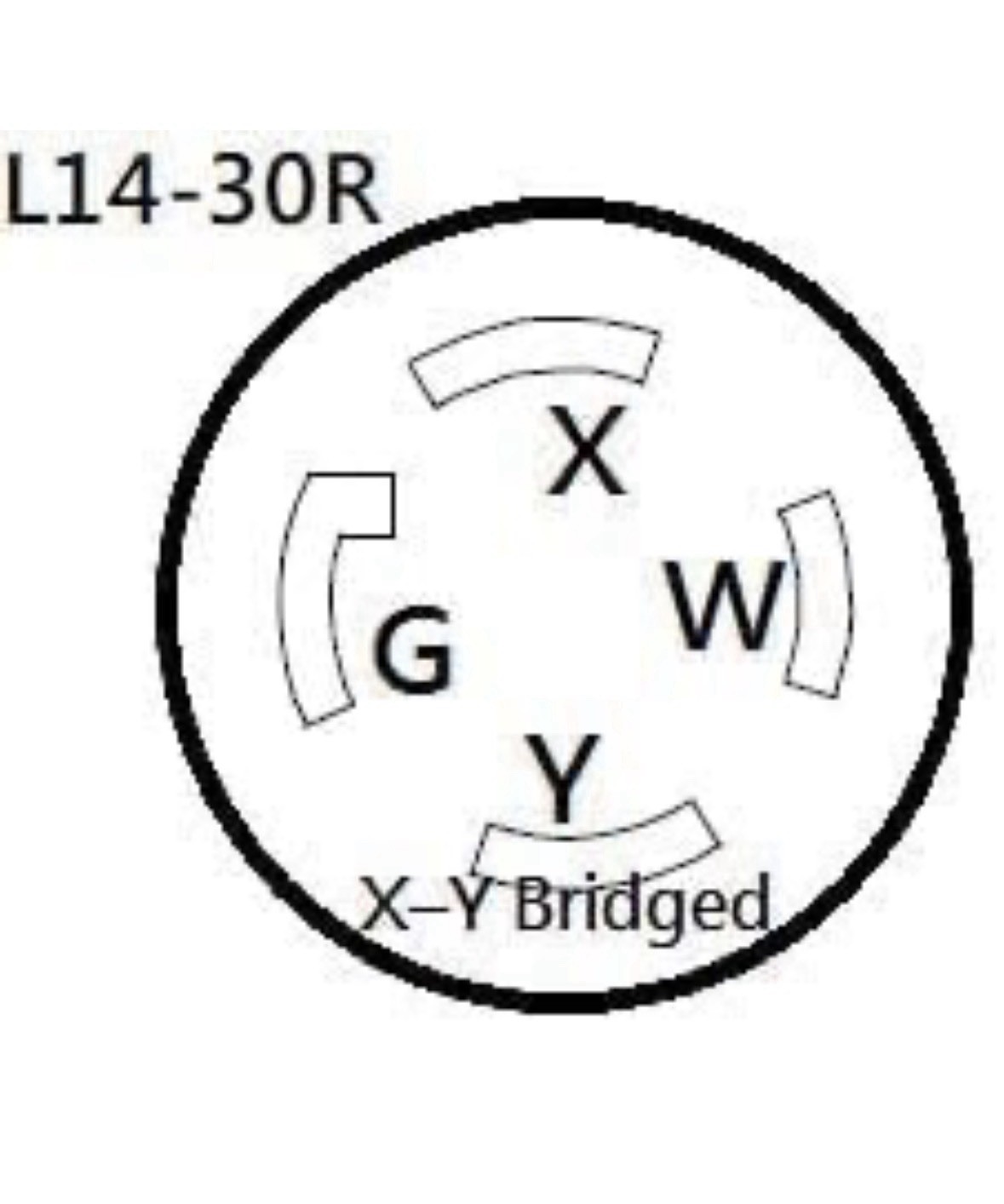 TT-30P to L14-30R 1-Piece Adapter, RV 30A TT-30 Male Plug to Generato