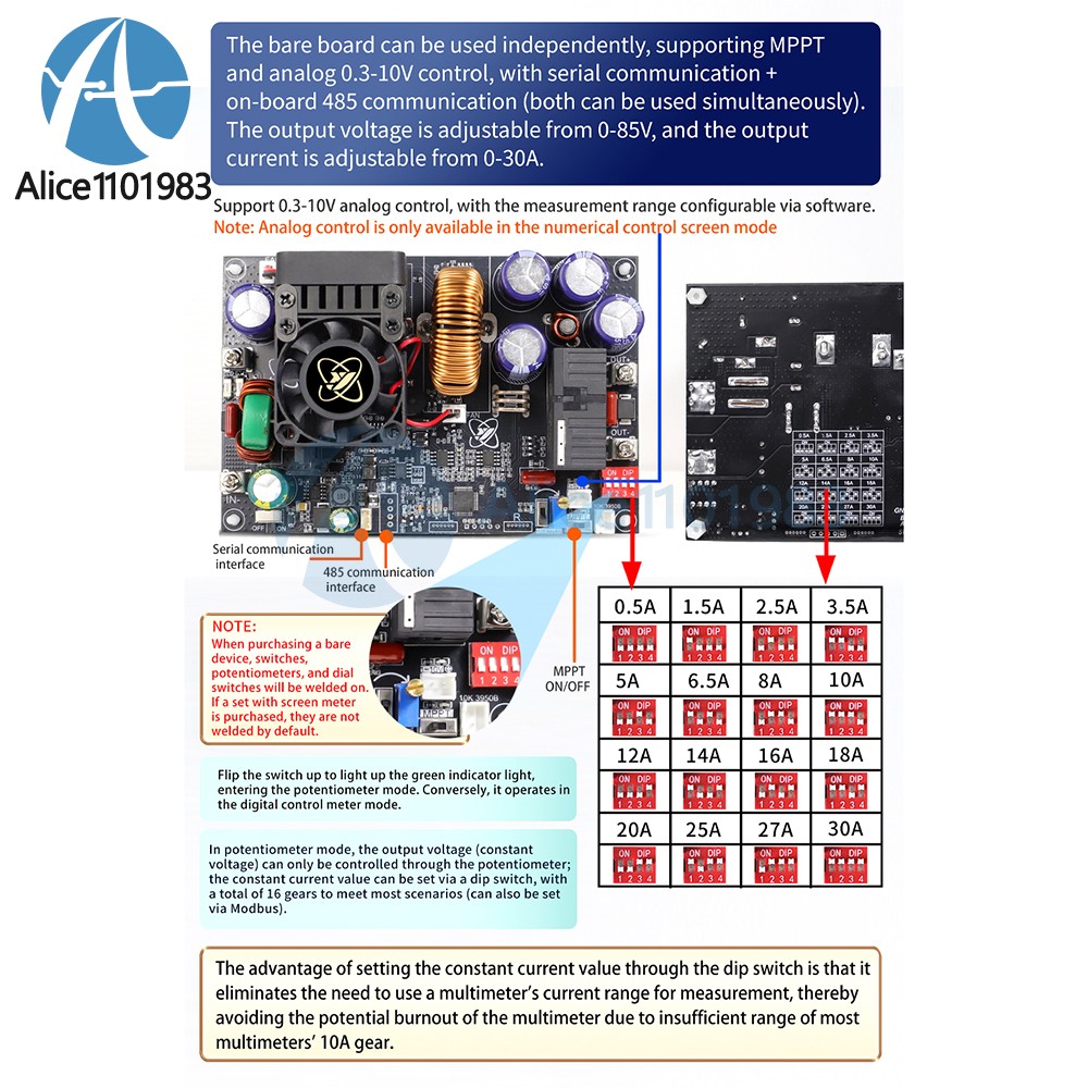 XY8030S XY12530S CNC DC Adjustable Step-Down Power Supply Module 2400W 3070W 30A