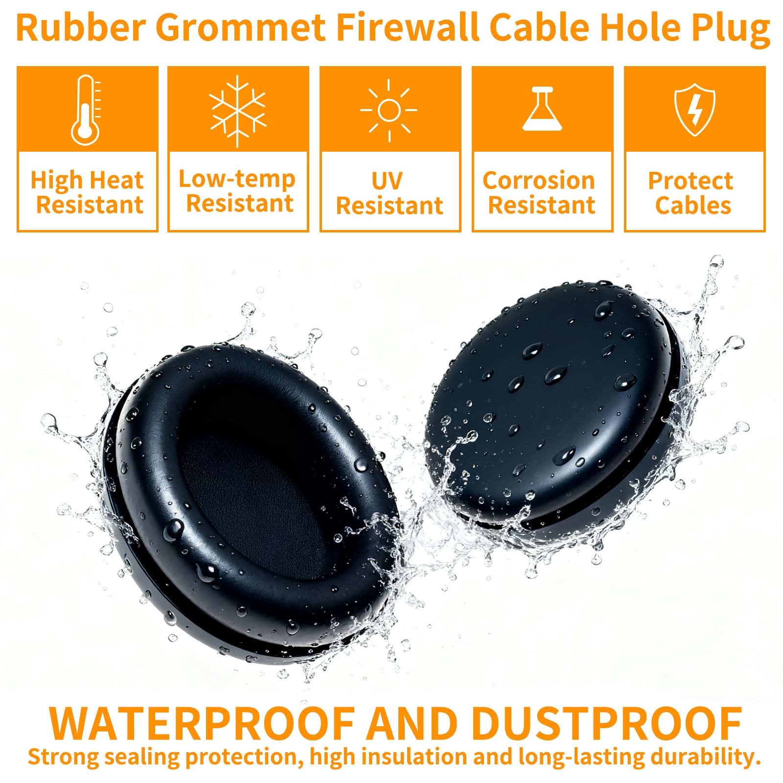 Rubber Grommet Kit 70 Pack -7 Sizes for Wiring, Automotive, Home Improvement