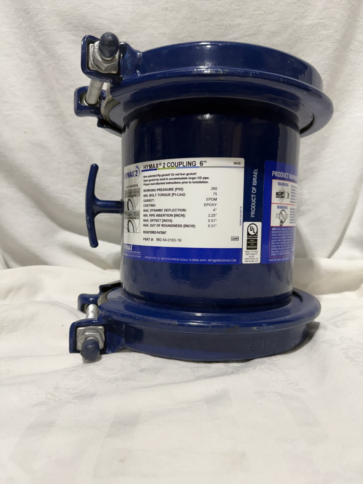 Hymax 2 860-54-0163-16 Coupling‚ 6″ Pressure Rating 260 PSI