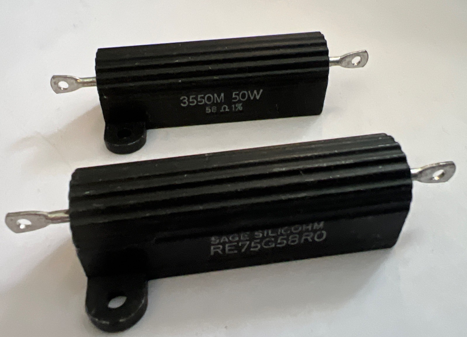 SAGE 58 Ohm 50 Watt Resistors 1% Tolerance Sage RE75G58R0 New Quantity Of 2