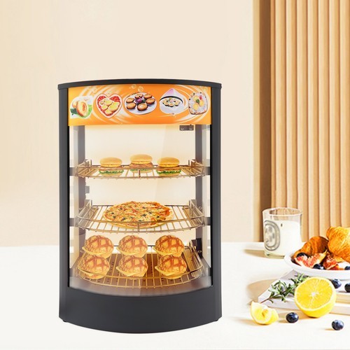 3-Tiers Tabletop Commercial Food Warmer Display Case Food Warming Cabinet 800W