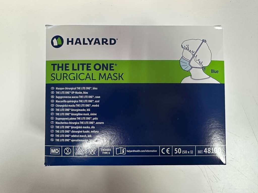 Halyard The Lite One Surgical Face | 50 Count | Mask Blue | 48100