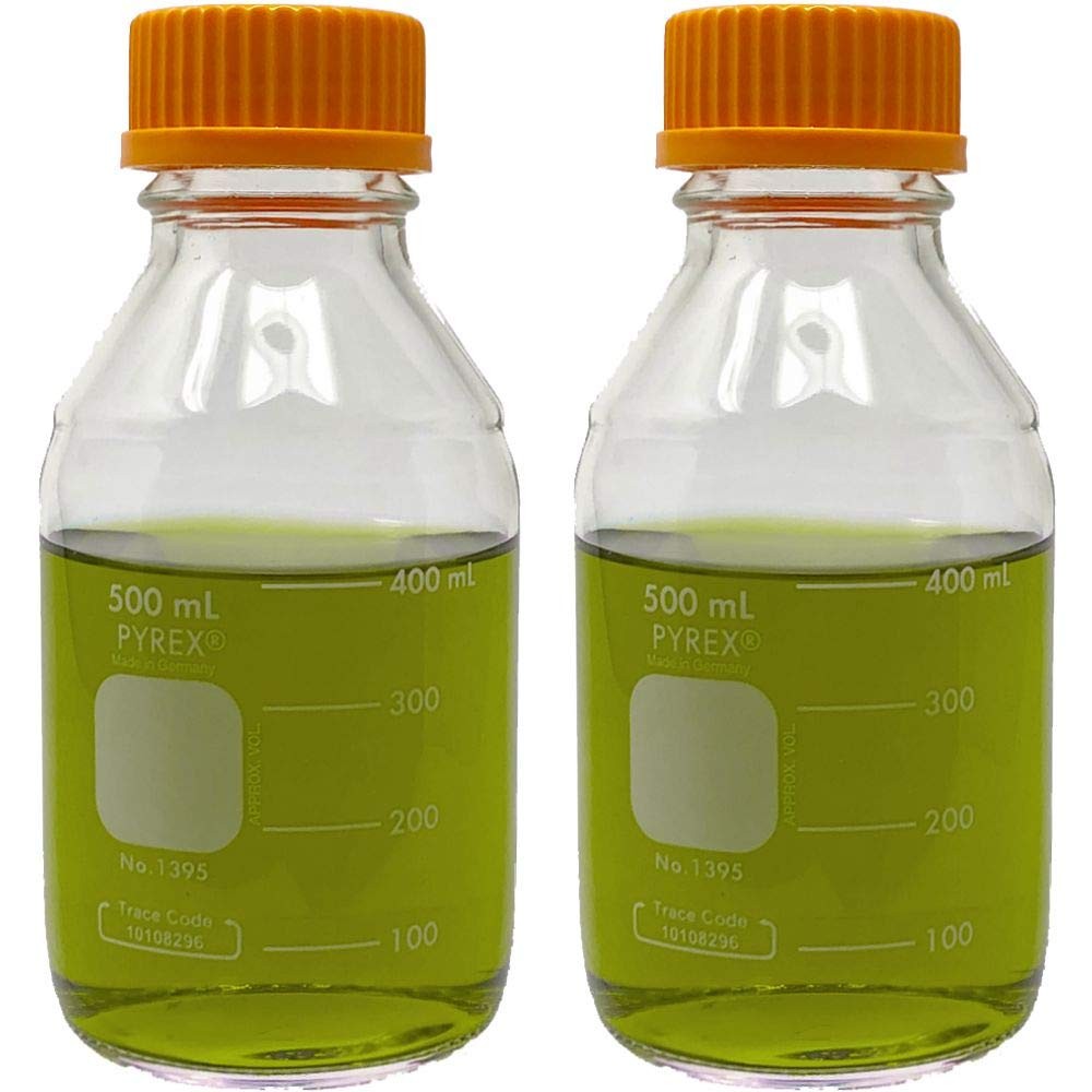 PYREX 1395-500 Media Storage Bottle w/Screw Cap, 500 mL