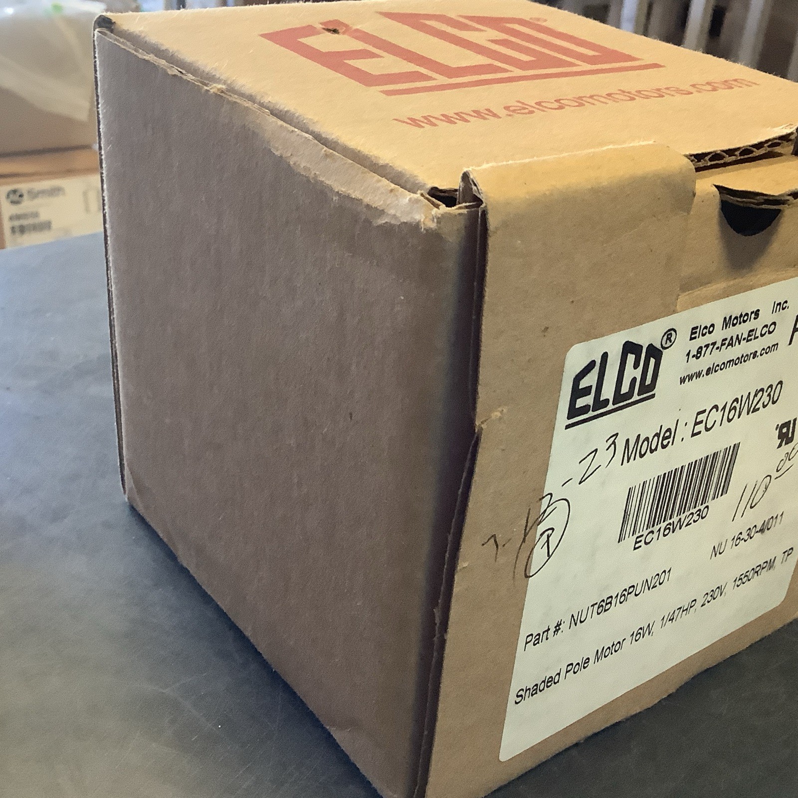 ELCO EC16W230 Shaded Pole Motor 16 W, 1/47 HP, 230V, 1550RPM