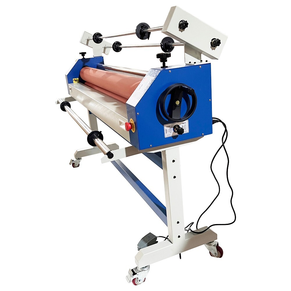 51in Semi-auto Cold Laminator Cold Roll Laminating Machine withSelf-Removing110V