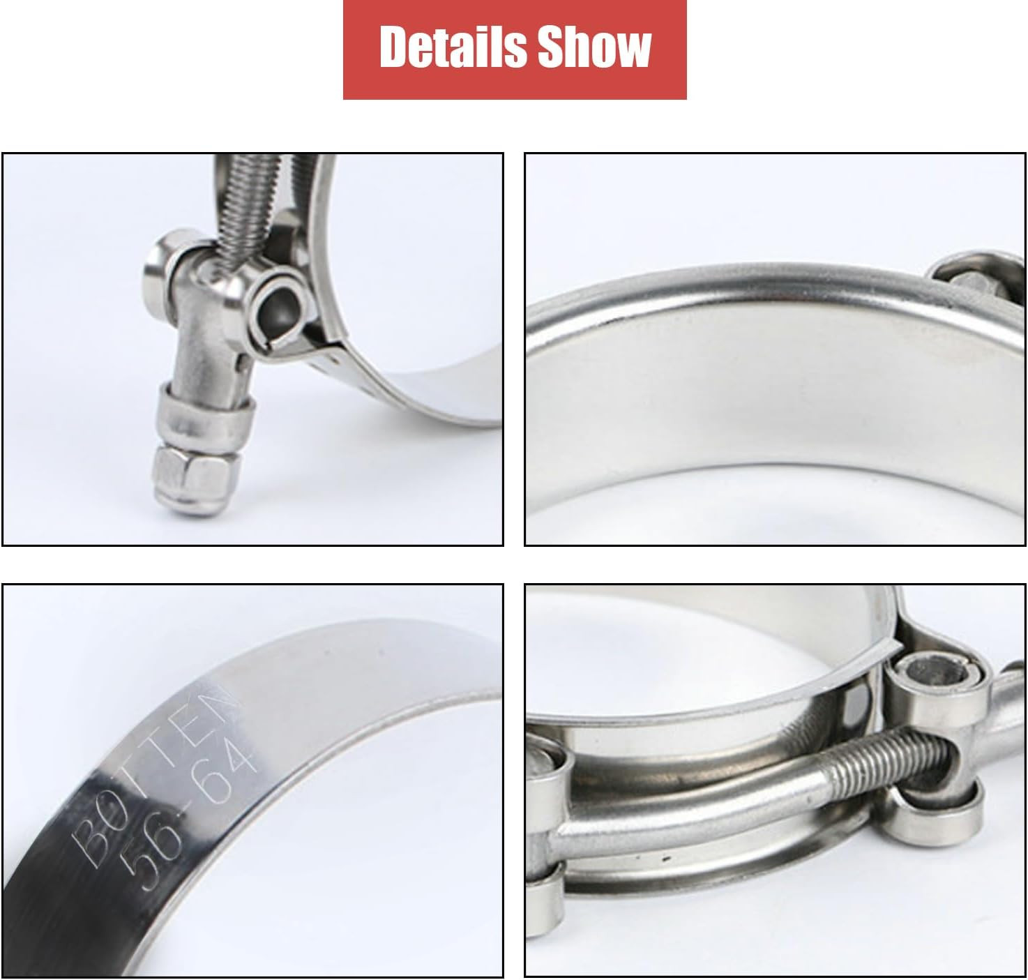 Stainless Steel 4 Pack T-Bolt Hose Clamps for 1″ Hose ID, Heavy Duty
