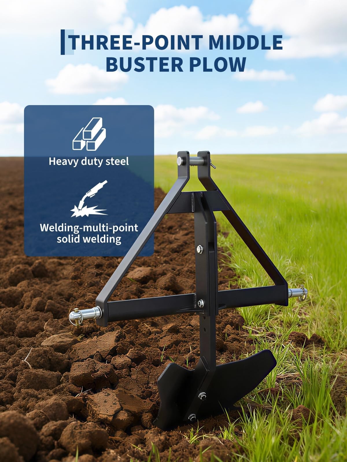 Steel Middle Buster Heavy Duty For Category 1 3 Point Quick Hitch Tractors Plow