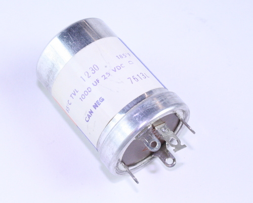 TVL-1230 Sprague Capacitor 1,000uF 25V Aluminum Electrolytic Can Twist Lock X 2