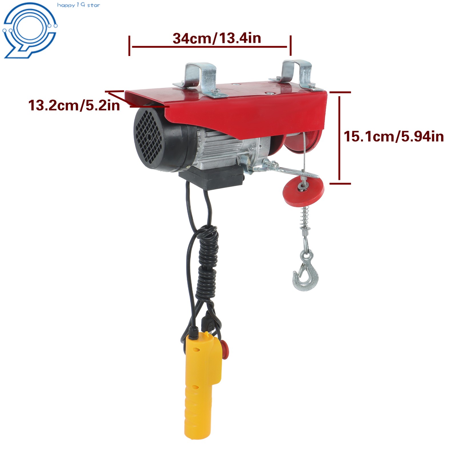 Electric Hoist, 110V 440 Lbs Winch with 6.6ft Remote Control Height 20-40ft