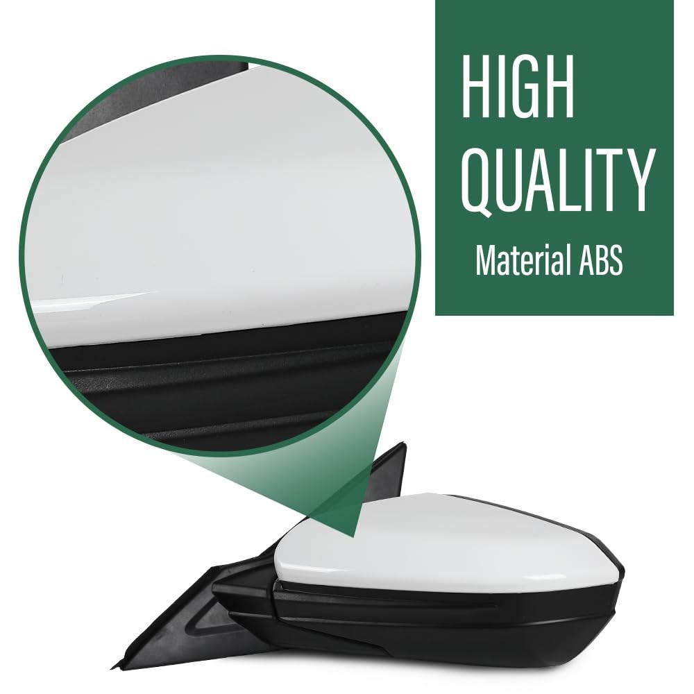 Left Power Mirror Manual Folding 3-Pin Honda Civic 2016-2021 White HO1320283