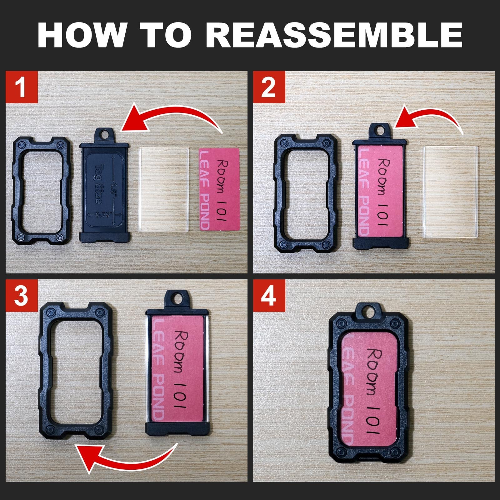 16 Pack Solid Plastic Key Tags with Keychain Rings, Color ID Name Label in