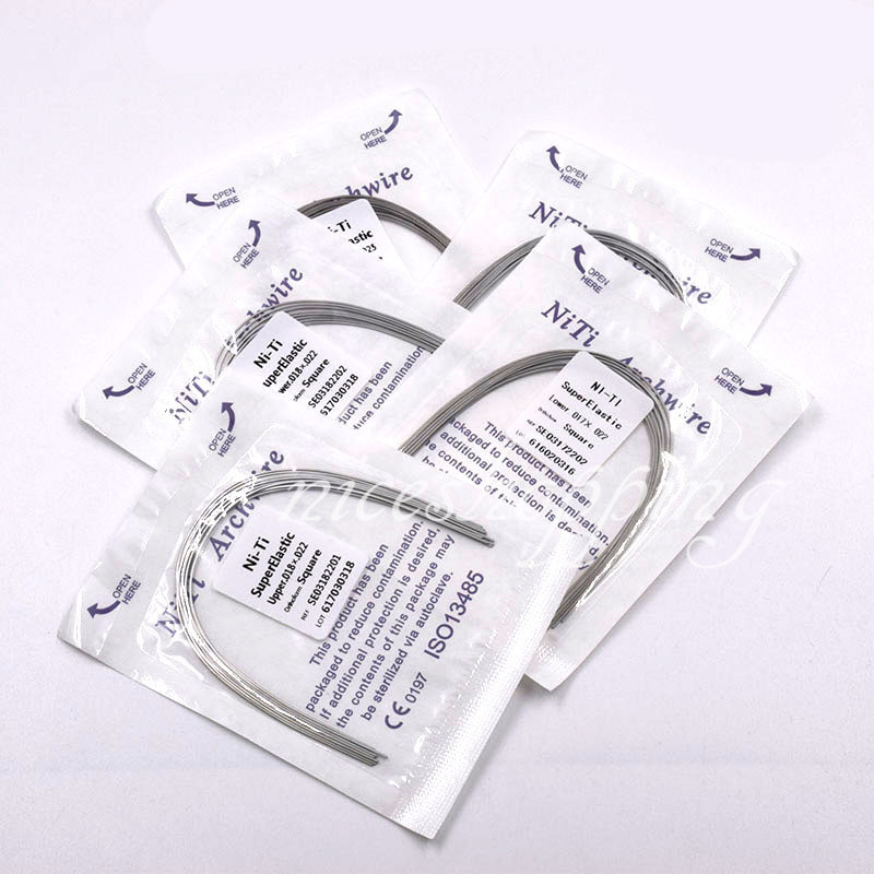 10 Packs Dental Super Elastic NITI Round Rectangular Arch Wire Ovoid/Natural