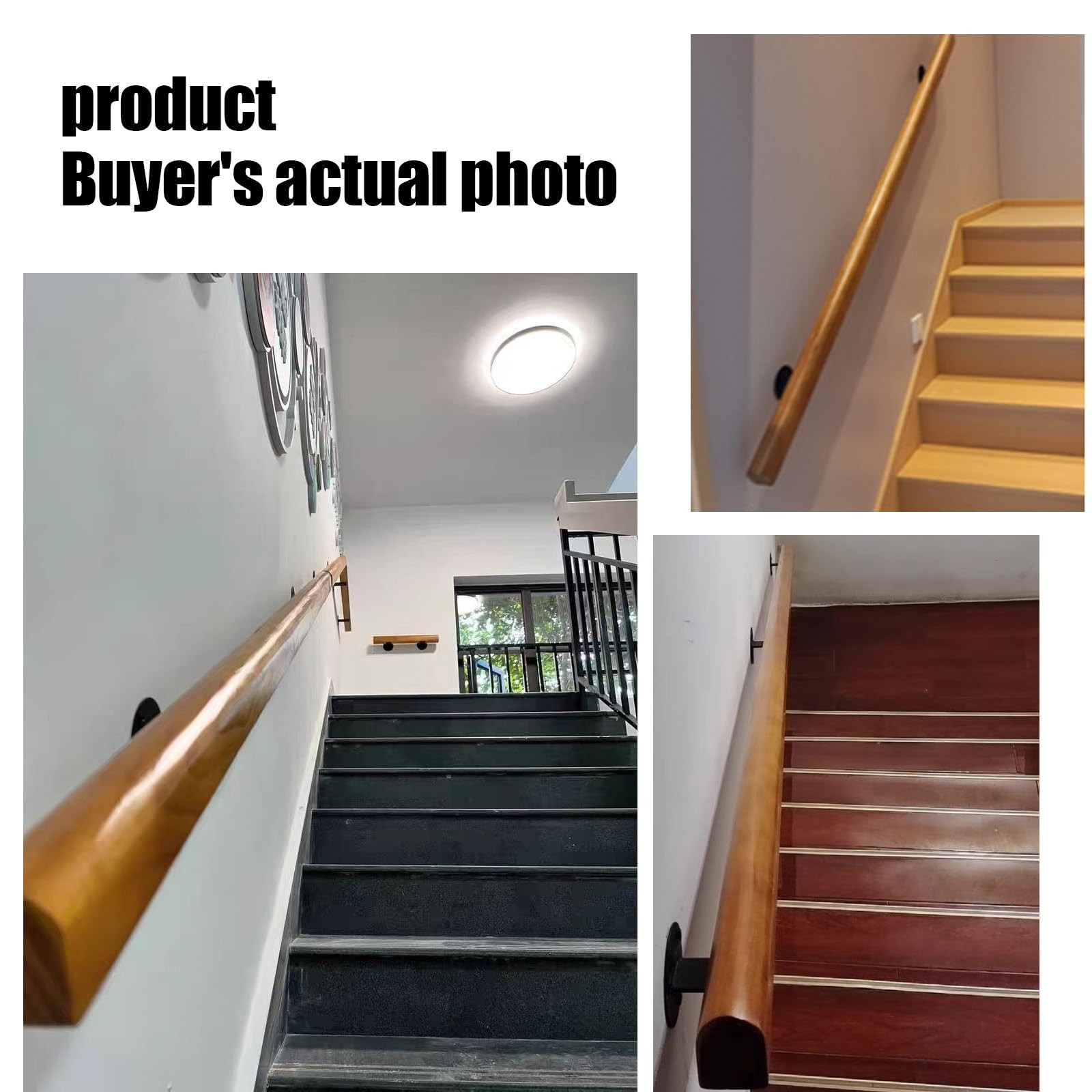 Wooden Handrails, 1-20ft Non-Slip Staircase Handrail, for Home Garden Corrido…