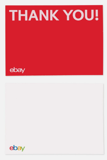 100 New eBay THANK YOU CARDS Red, Blue, Green & Yellow