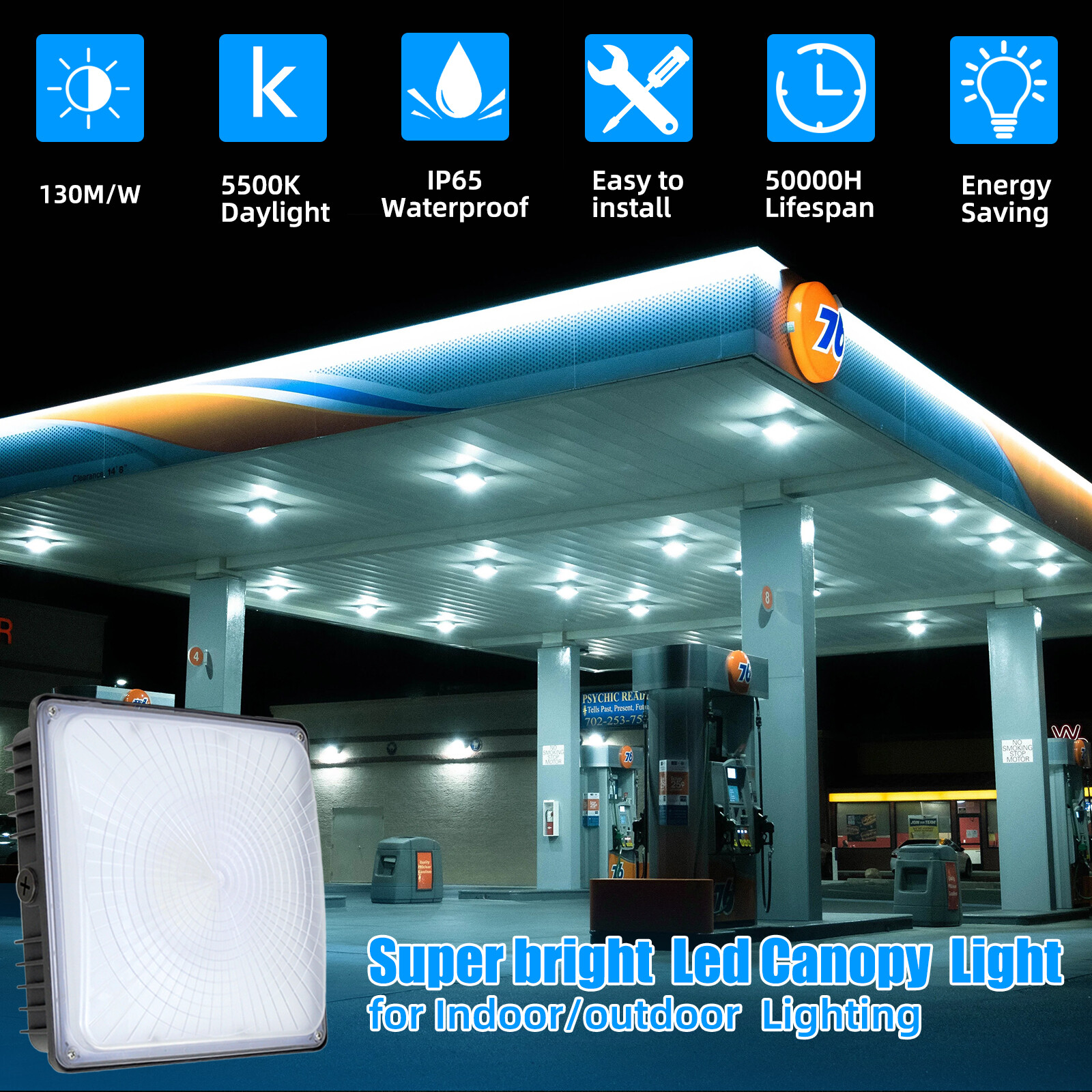 Outdoor Gas Station LED Canopy Garage Light 70W Parking Lot Street Light 4PACK