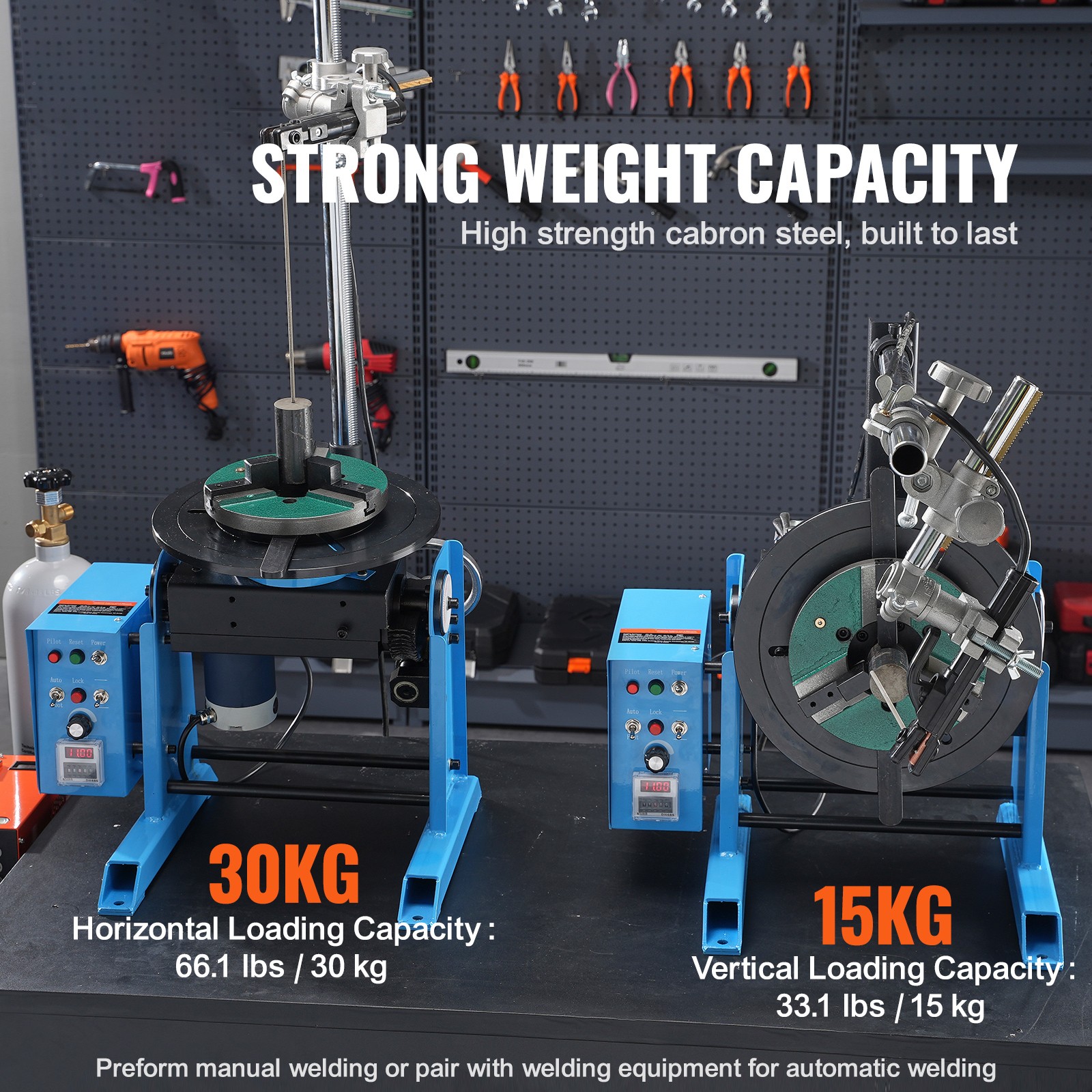 VEVOR 30KG Rotary Welding Positioner 0-90° Positioning Turntable Table 1-12RPM