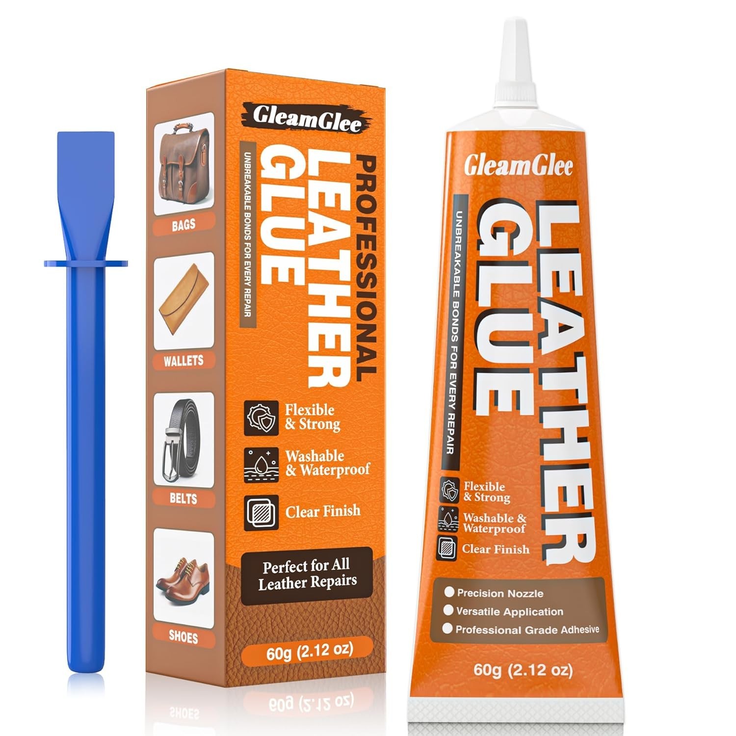 Leather Glue 60ml Extra Strong, Waterproof & Flexible Adhesive FastDrying R…