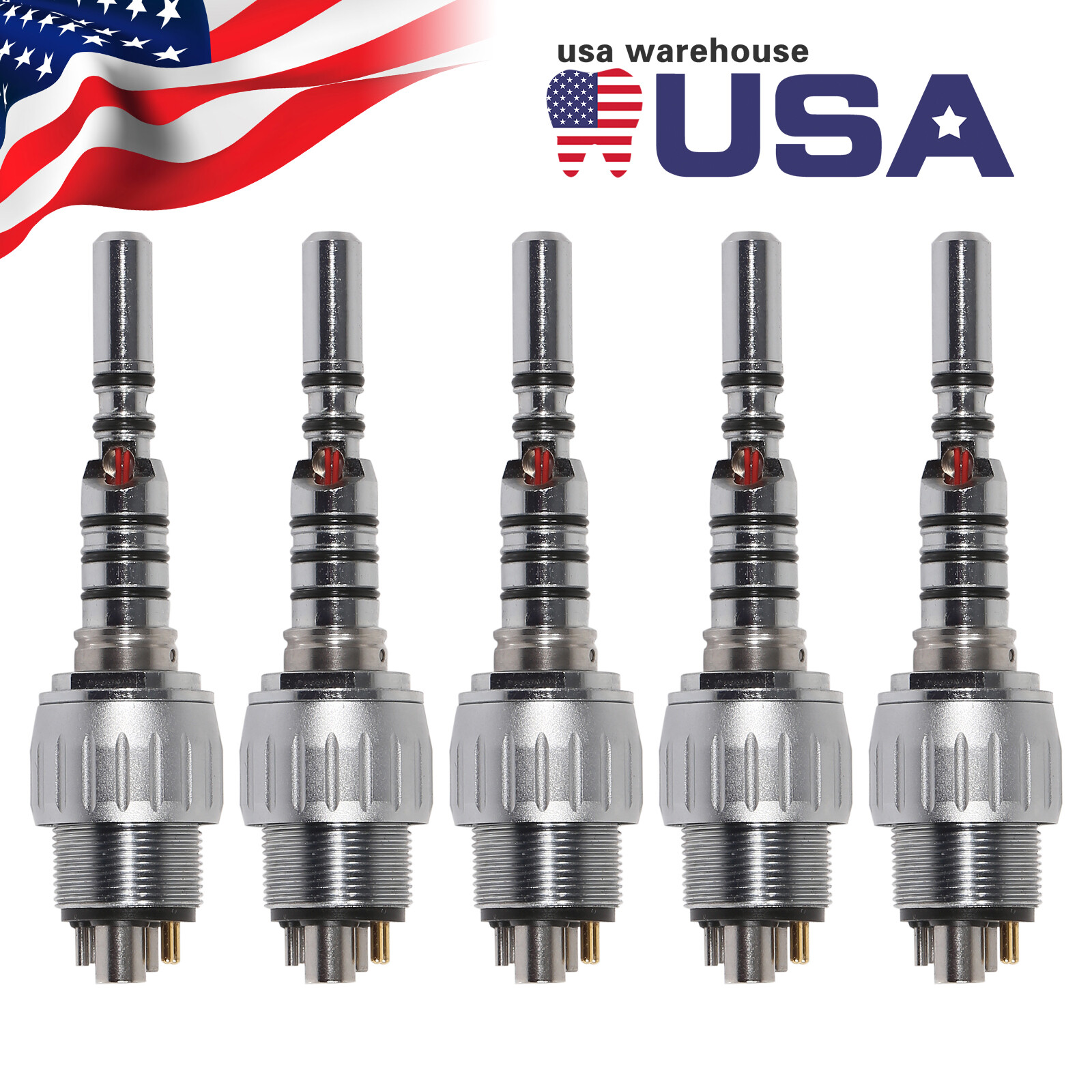 1-5*Dental LED Fiber Optic handpiece fit Kavo Multiflex Lux coupler 6 Hole OR