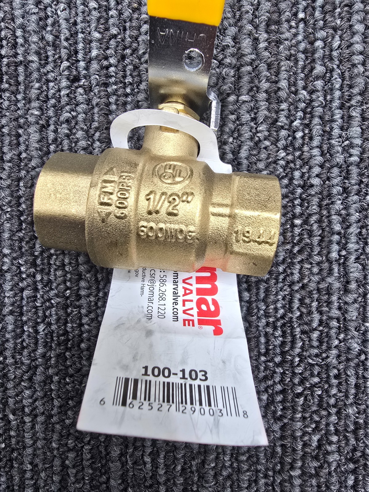 (QTY 2) Jomar Valve 100-103: 1/2″ Threaded Brass Full Port Ball Valve 600 WOG