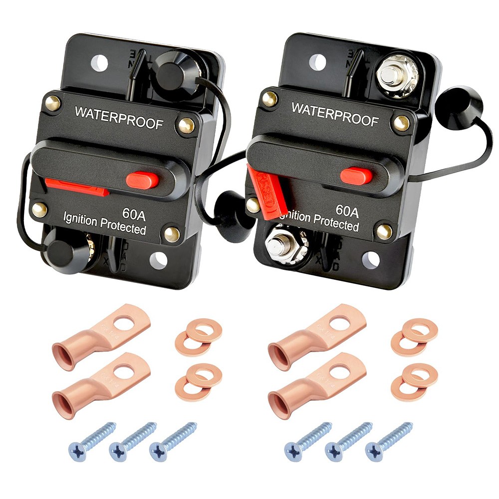 2X Automotive Marine Fuse Holder 12V-48V Trolling Motor Battery Safety Component