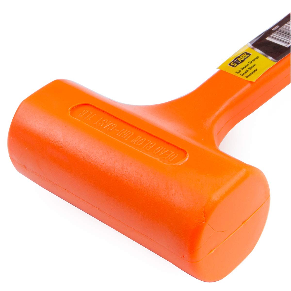 Stark USA 1LBS Dead Blow Hammer Grip Mallet Checkered Handle 1LB, Orange