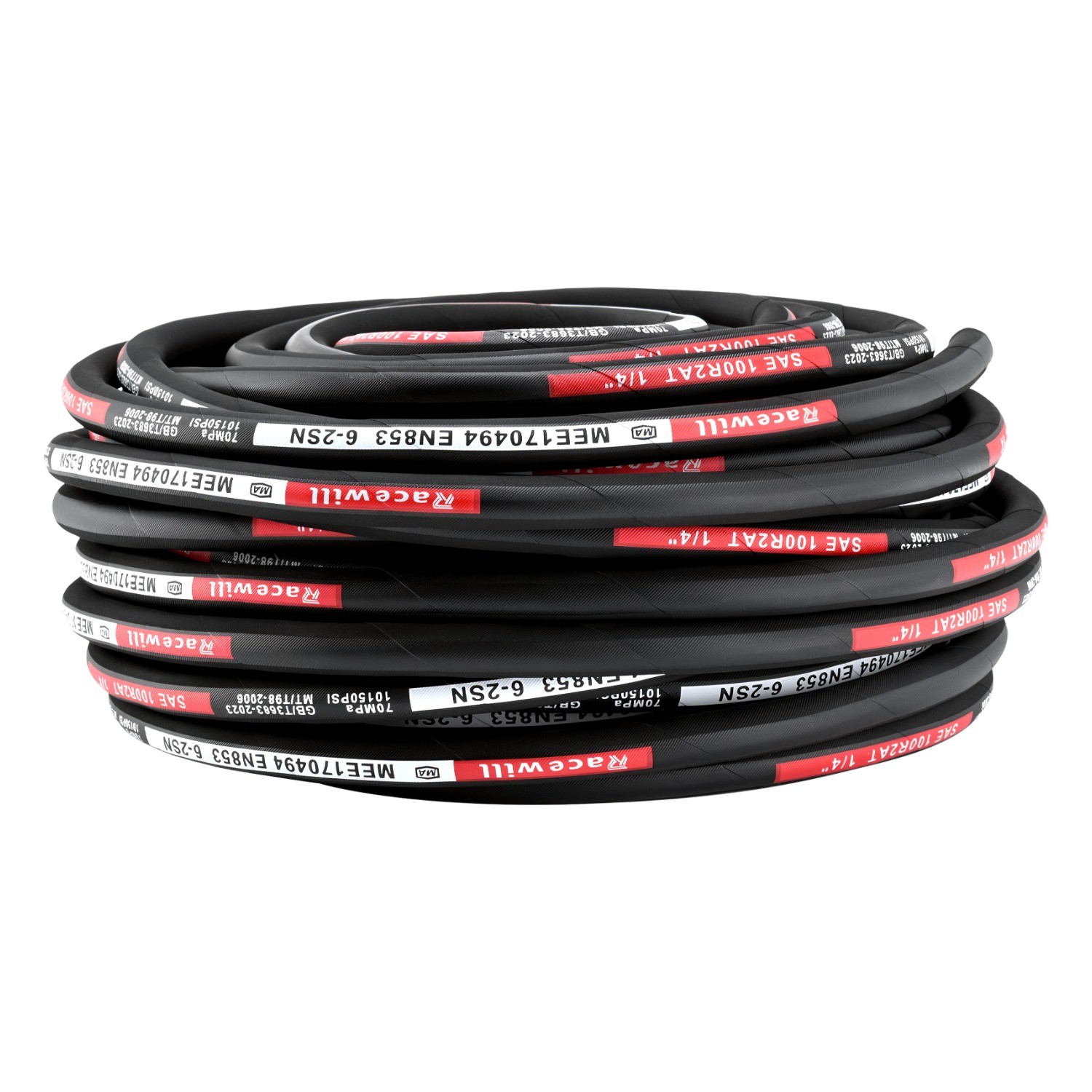 1/4″ 100′ HYDRAULIC HOSE TWO WIRE HOSE FLEXIBLE 70MPa / 10150PSI WITH 24 FITTING