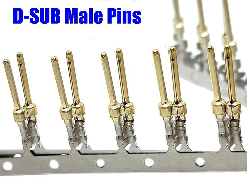 200 Pcs 100 Male + 100 Female Pin Crimp For D-Sub Connector Socket Plug Assembly
