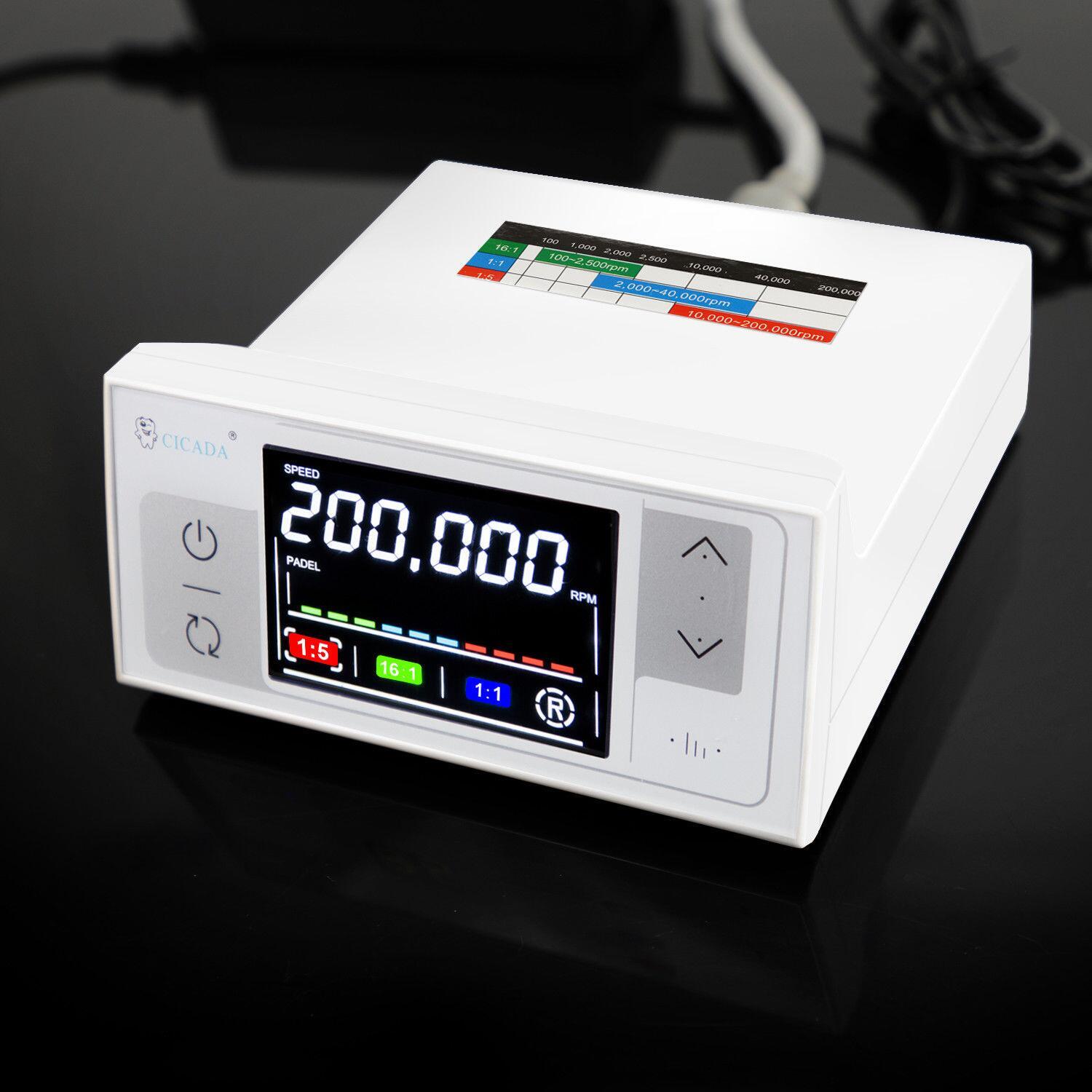CICADA Display LED Dental Electric Motor + 1:1 1:5 16:1 Handpiece Contra Angle