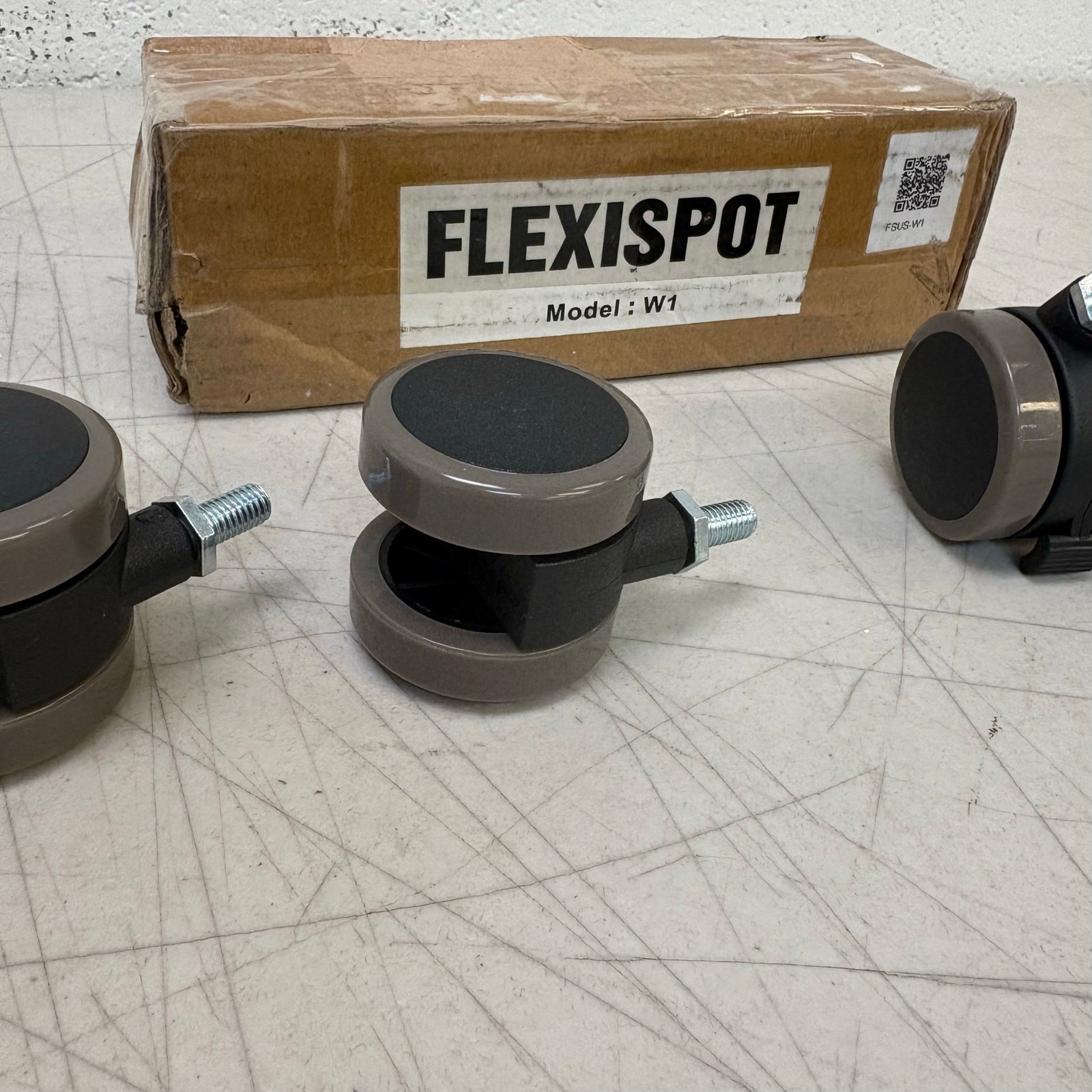 Flexispot Standing Desk Casters W1, Set of 4, Office Desk Wheels – Gray/Black