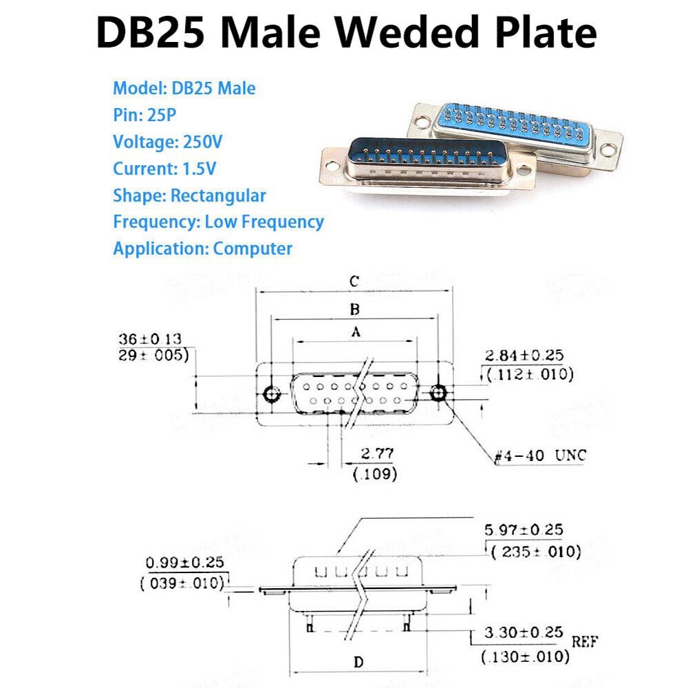 DB15/25/37 Pin D-Sub Female/Male Solder Type Connector + Metal/Plastic Shell