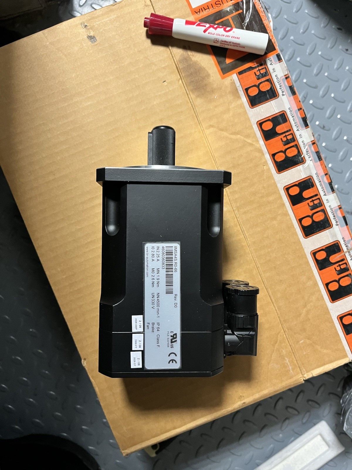 B&R 8MSA5M.R0-66 Servo Motor 2.9kW 560V 9.8Nm Low Inertia IP54