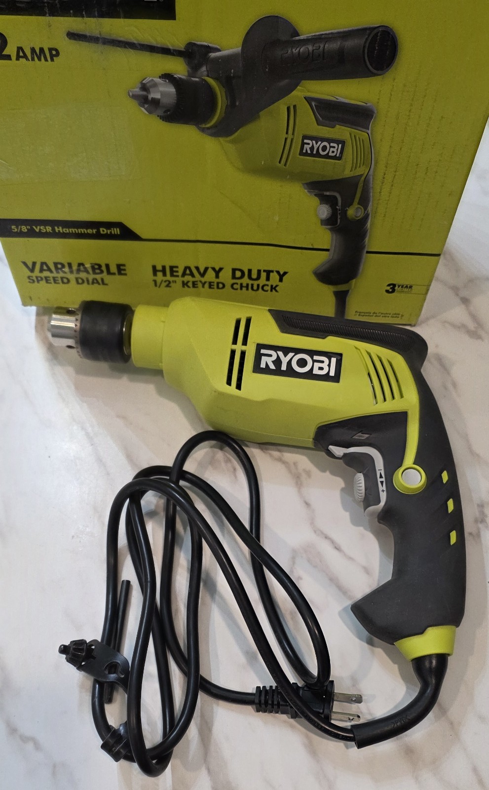 RYOBI 6.2 Amp Corded 5/8 in. Variable Speed Hammer Drill D620H