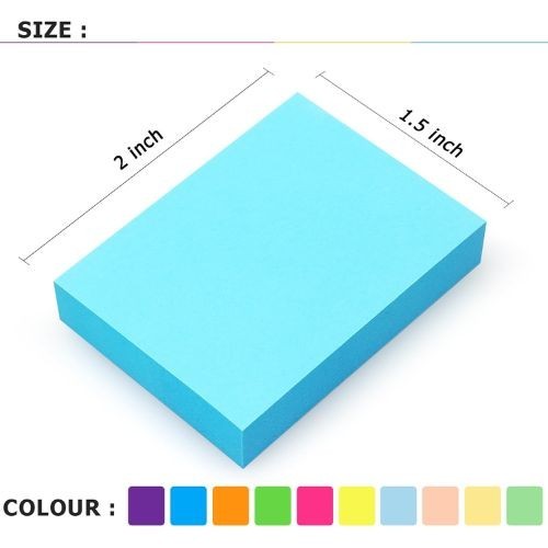 20 Pads Post It Notes 10 Colors 1.5 x 2 Inches Small Post It Notes 100 Sheets