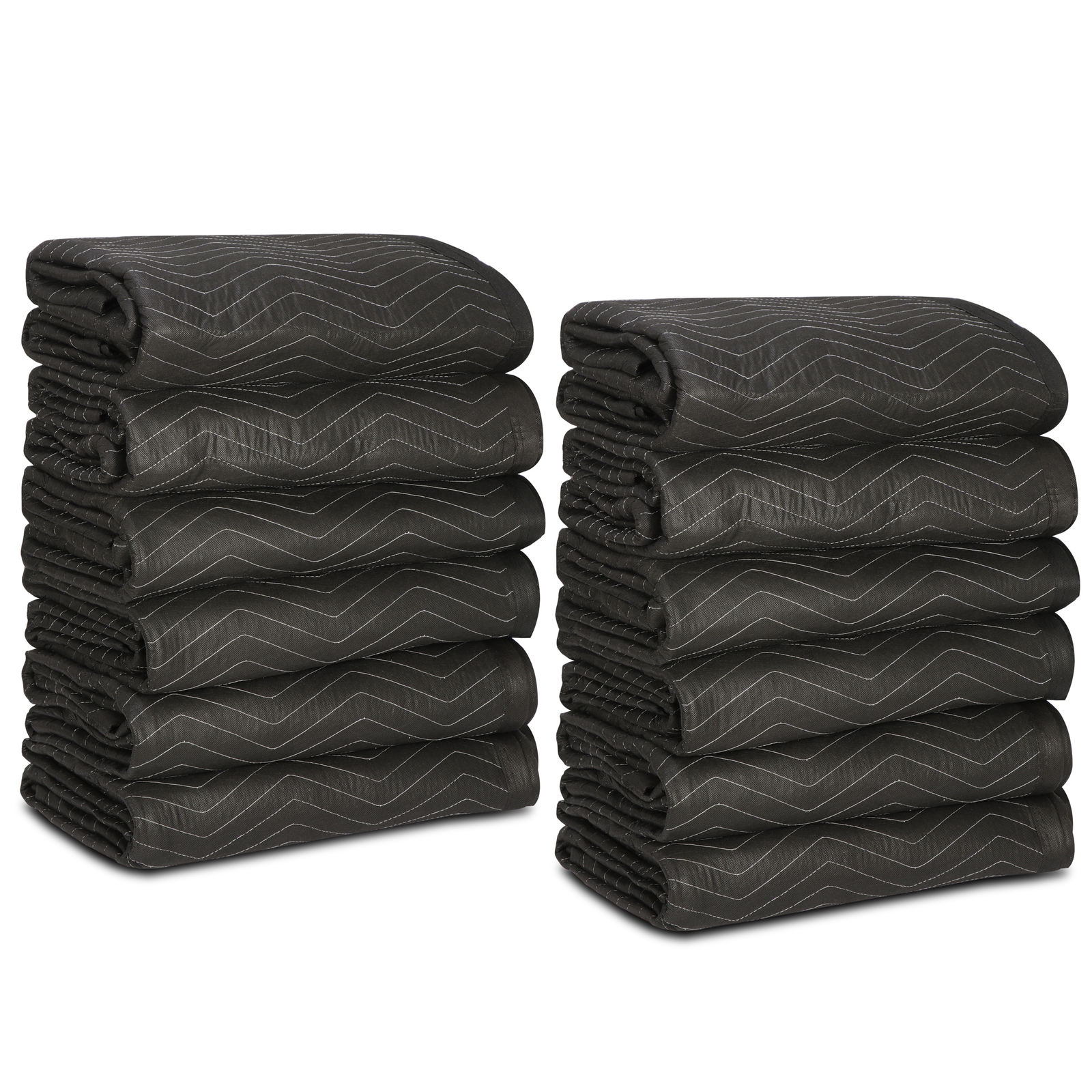 24 Pack Moving Blankets 80″ x 72″ Pro Economy Shipping Furniture Pads Black