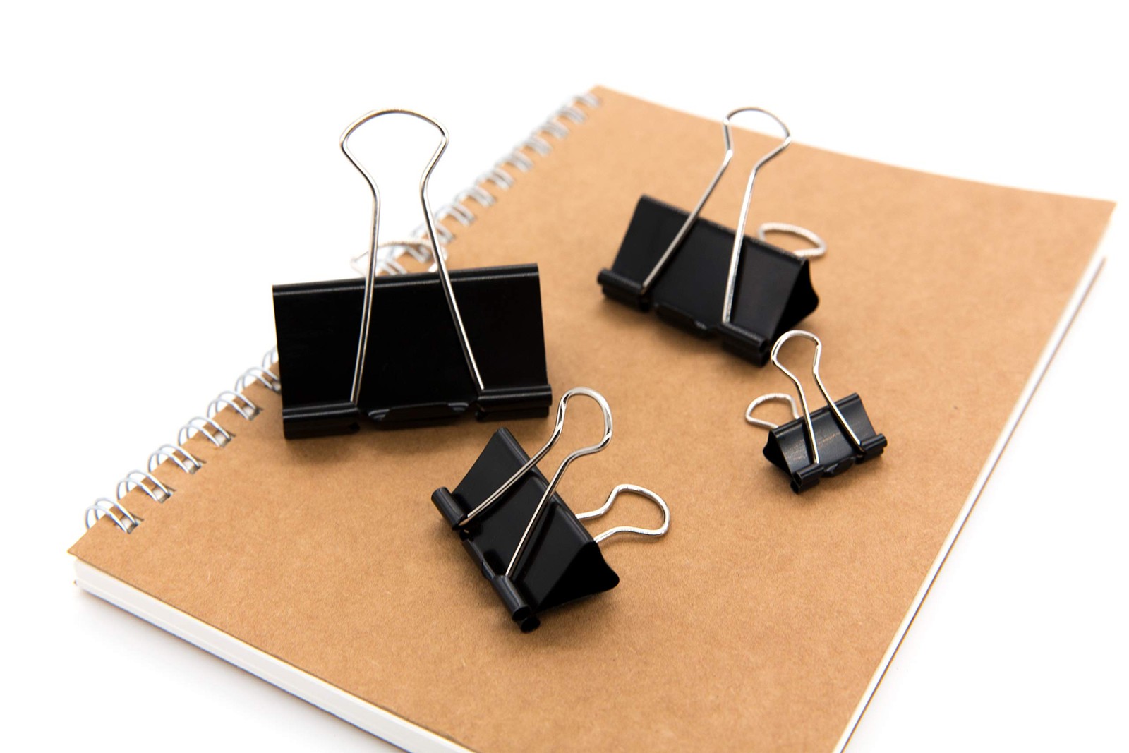 Dstelin Binder Clips Paper Clamps Assorted Sizes 100 Count (Black), X