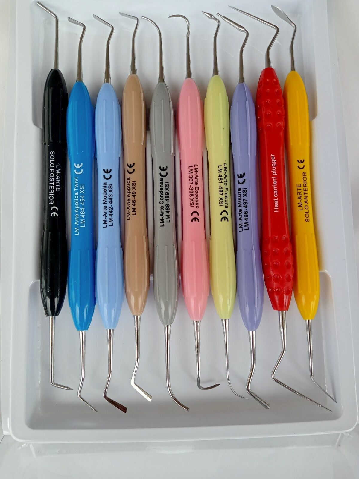 Dental Composite Filling Instruments LM Set Silicone Handle Colorful 10 Pcs